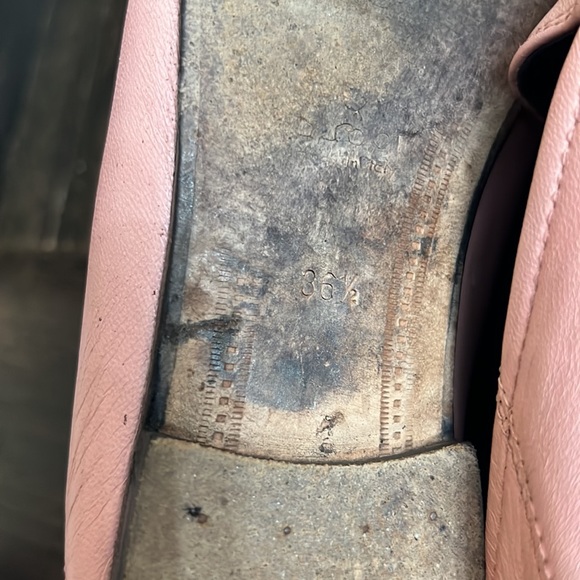 These are AUTHENTIC USED GUCCI Rose Pink Jordan leather loafers size 36.5 - Picture 16 of 16